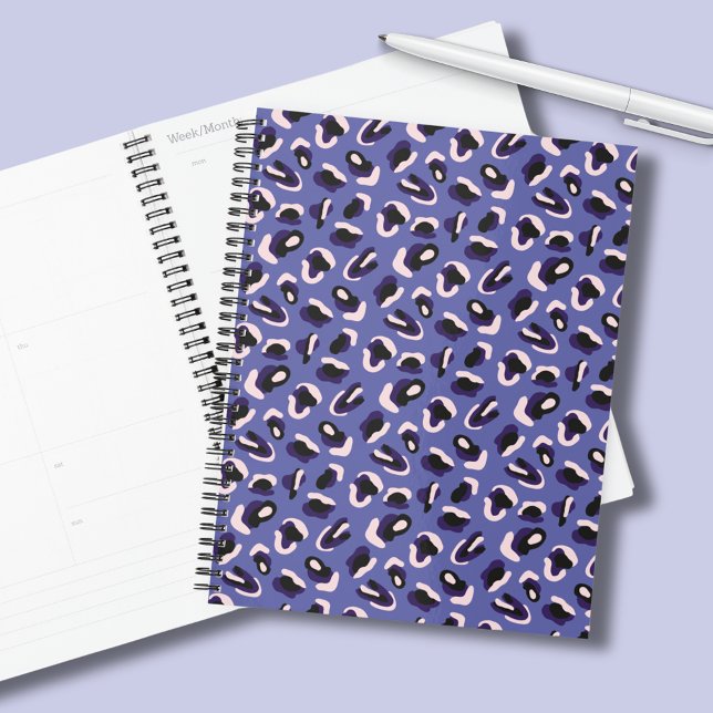 Agenda Impressão Animal Roxa (Purple animal print planner)