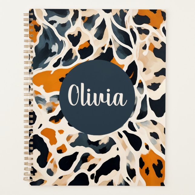 Agenda Impressão de Animal Girafa Personalizada (Frente)