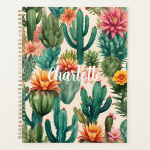 Agenda Impressão de Arte de Cacto Personalizada