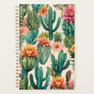 Agenda Impressão de Arte de Cacto Personalizada
