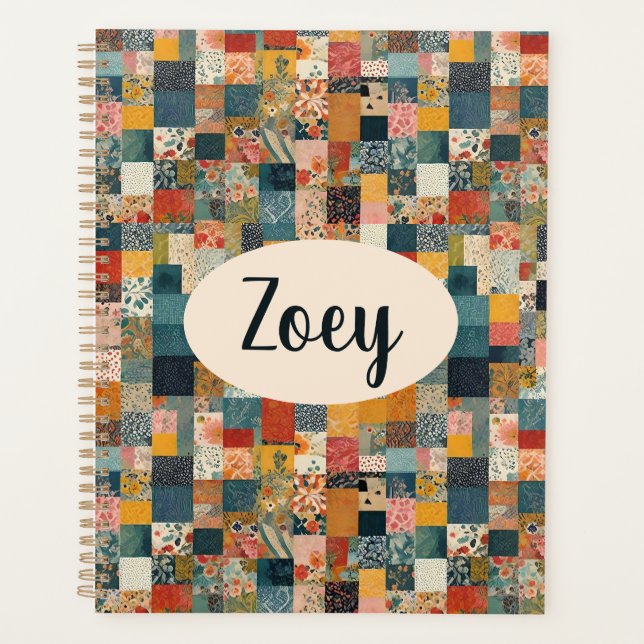Agenda Impressão de Colcha de Patchwork Personalizada (Frente)