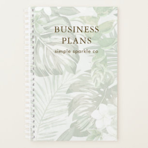 Agenda Impressão de Folha branca e verde simples e modern