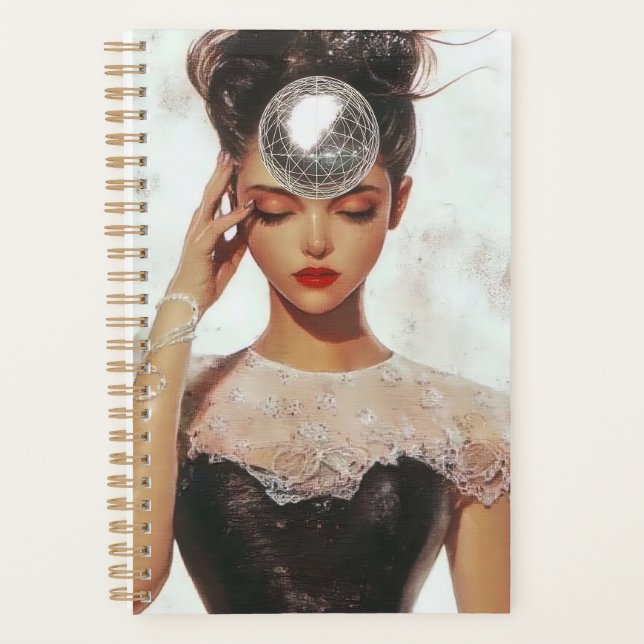 Agenda Impressão de Glamor e Disco | Elegante Fashion Art (Frente)