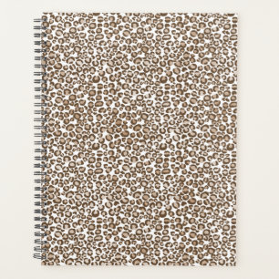 Agenda Impressão de Leopardo Castanho de Chocolate