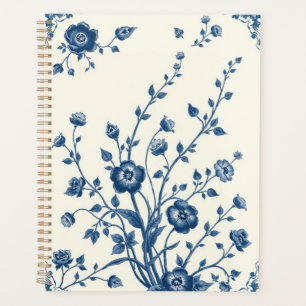 Agenda Impressão de Louça Azul Vintage Blue Willow