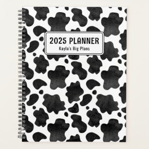 Agenda Impressão de Vaca Preta e Branca Personalizada