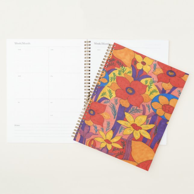 Agenda Impressão do Jardim Laranja Bold Bohemian (Exibição)