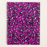 Agenda Impressão em animais Leopardo Cor-de-Rosa Moderna<br><div class="desc">Sempre tende cor sólida rosa quente. Safari selvagem e impressão animal selvagem. Pequena e fina gueparda moderna,  a pele-leopardo impressa em branco e menta pastel e cor rosa. Pequena impressão animal de leopardo chita.</div>