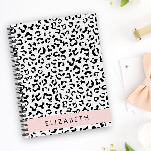 Agenda Impressão Leopardo, Manchas, Preto E Branco, Seu N