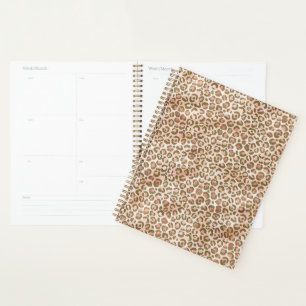 Agenda Impressão Leopardo Marrom Pessegueira bonito