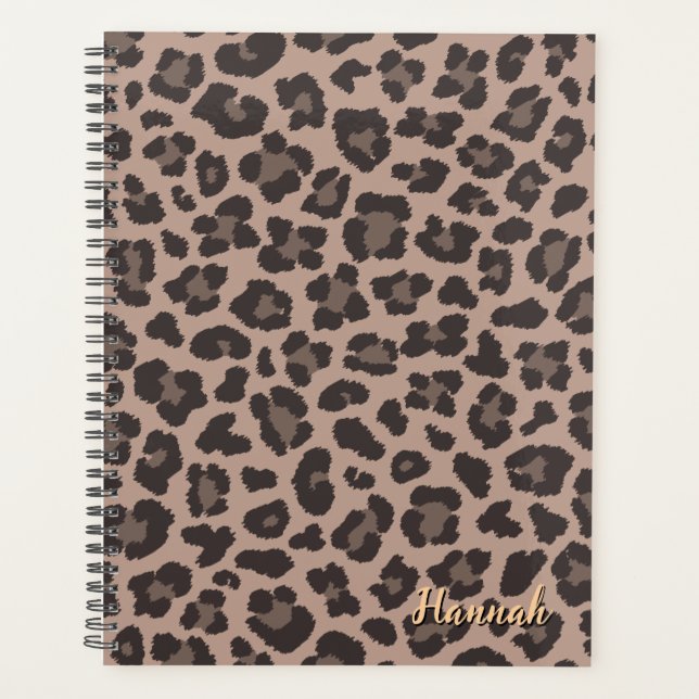 Agenda Impressão Leopardo Personalizável (Frente)