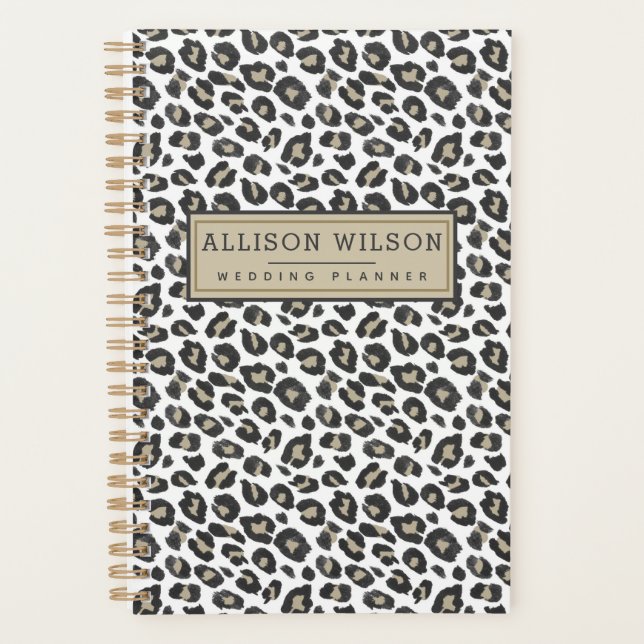 Agenda Impressão na moda Tan Leopard (Frente)