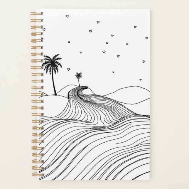 Agenda Impressão Personalizada do Deserto Boho (Frente)