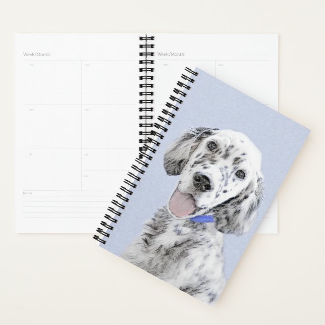 Agenda Inglês Setter Blue Belton pintando arte canina (Exibição)