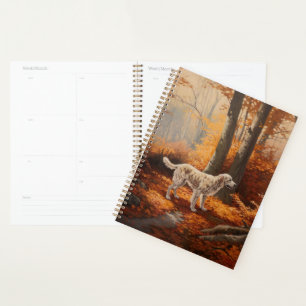 Agenda Inglês Setter no outono Folhas Cair Inspire