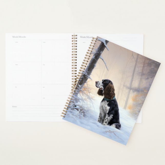 Agenda Inglês Springer Spaniel Deixe-o nevar Natal (Exibição)