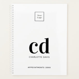 Agenda Iniciais do monograma preto-logotipo 2021