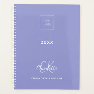 Agenda Iniciais do monograma violeta de logotipo 2022