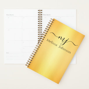 Agenda Iniciais elegantes em ouro