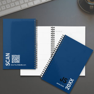 Agenda Iniciais Mínimas Compromisso Branco Azul Preto