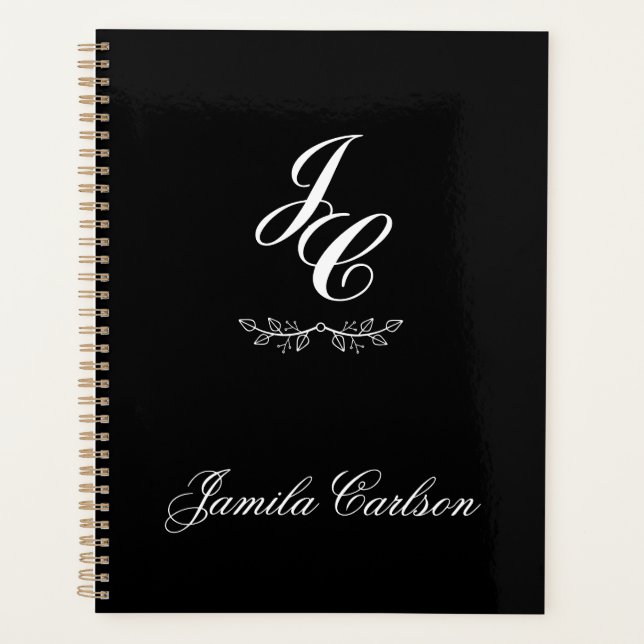 Agenda iniciais pessoais e nome minimalista (Frente)