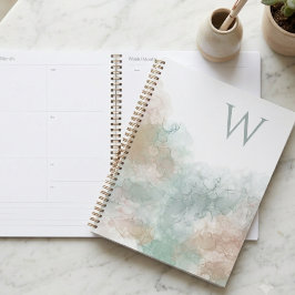 Agenda Inicial Abstrata em Aquarela Suave