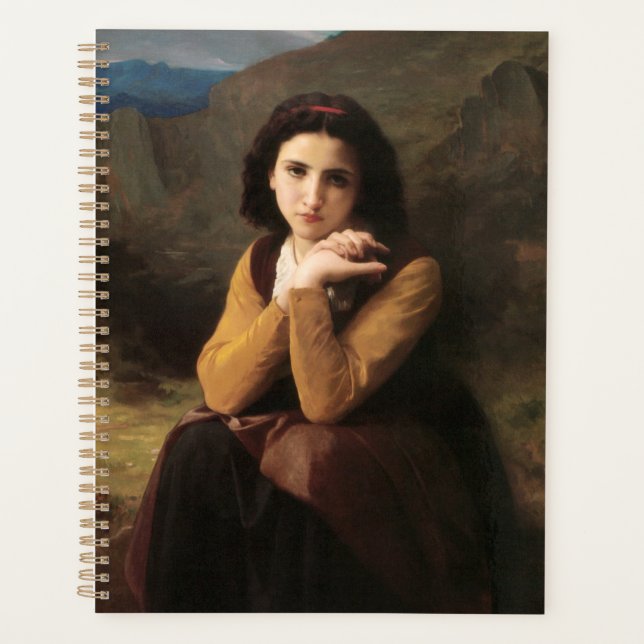 Agenda Inocência Mignon de Menina Adolescente, Bouguereau (Frente)