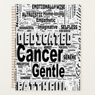 Agenda Inspiração de Nuvem do Word Zodiac do cancer