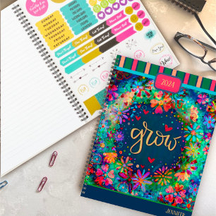 Agenda Inspirador Bonito Floral Cresce Divertido Personal