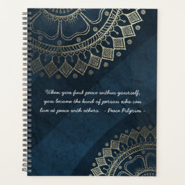 Agenda Instrutor de Meditação Yoga Blue Dourado Cote Mand