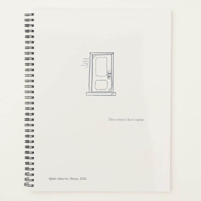 Agenda Introvert Quiet Solitude Minimal Line Art Planner (Frente)