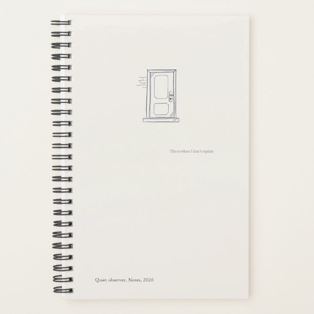 Agenda Introvert Quiet Solitude Minimal Line Art Planner (Frente)