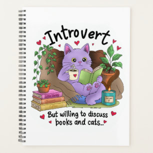 Agenda Introvertido Mas Disposto a Discutir Livros e Gato