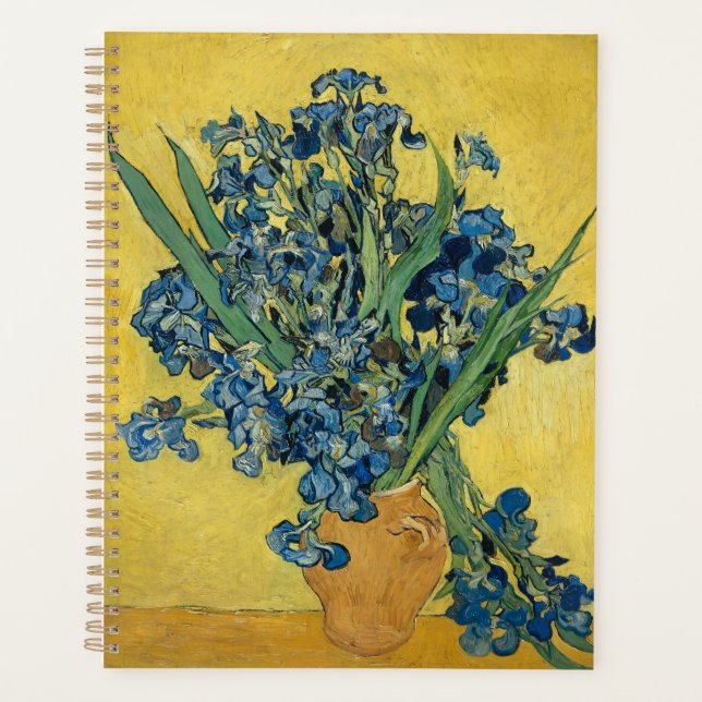 Agenda Íris de Van Gogh - Arte Azul e Amarelo Ousada (Frente)