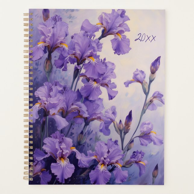 Agenda Iris Floral Spiral-Bound Planner Botanical Spring (Frente)