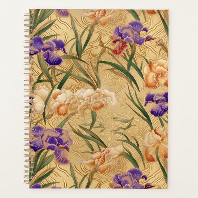 Agenda Iris Flower Chiyogami Planner (Frente)