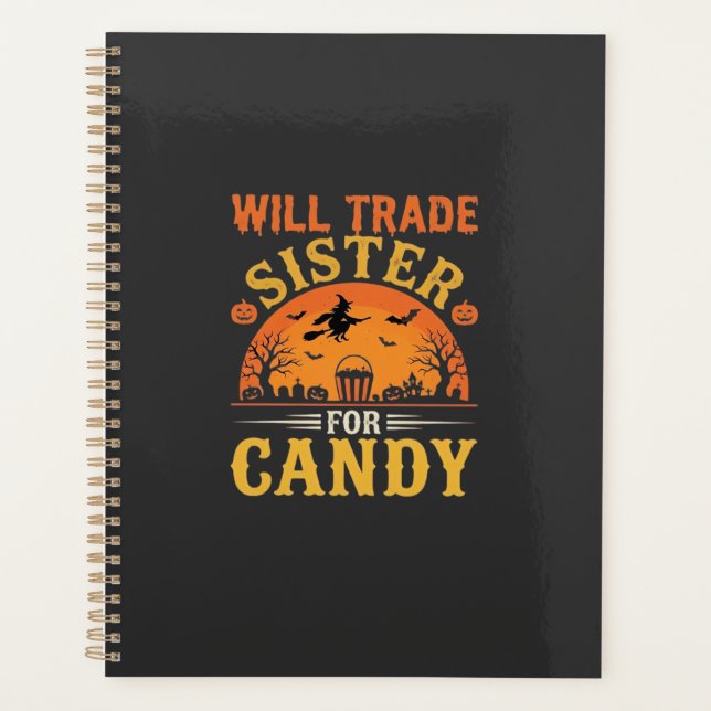 Agenda Irmã de Halloween de Doces Design_1 (Frente)