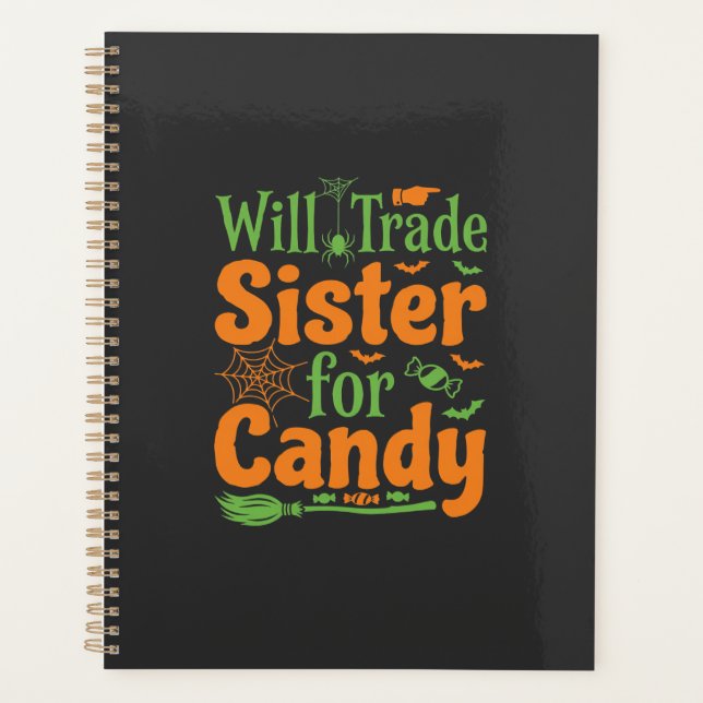Agenda Irmã de Halloween Troca de Doces Design_1 (Frente)