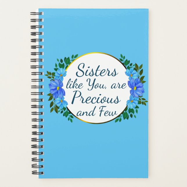 Agenda Irmãs como você são Preciosos e poucos azuis (Frente)