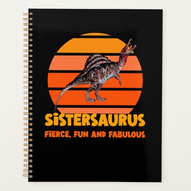 Agenda Irmãs Engraçadas Dinossauro Irmã Humor Design (Frente)