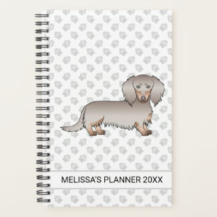 Agenda Isabella E Tan Long Hair Dachshund Dog & Text