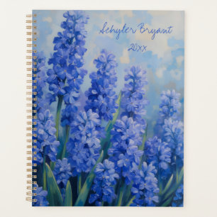 Agenda Jacintos Azuis Floral Encadernação Espiral Botânic