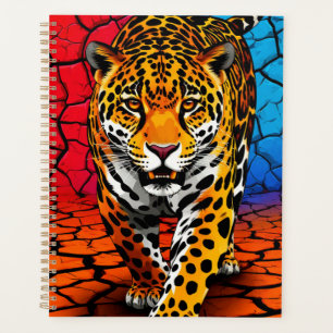 Agenda Jaguar em Fundo de Terra Rachada