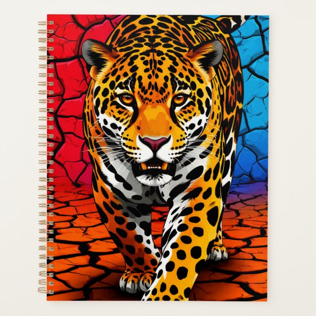 Agenda Jaguar em Fundo de Terra Rachada (Frente)