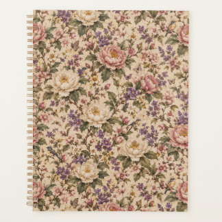 Agenda Jardim Botânico de Rosas Vintage & Padrão de Borbo