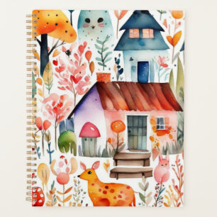 Agenda Jardim de algodão, animais de campo floral