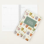 Agenda Jardim de Aquarelas de Ferramentas de Jardim<br><div class="desc">Este planificador de jardinagem apresenta um carrinho de rodas com padrões de flores,  potes de plantas,  um raque,  sementes e uma lata de água em um fundo branco. Personalize-o para as suas necessidades. Você pode encontrar produtos correspondentes na minha loja.</div>