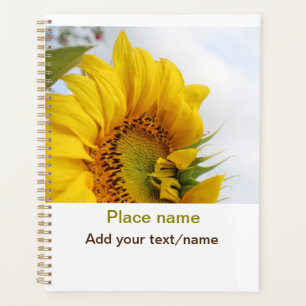 Agenda Jardim de girassol amarelo adicionar nome de texto