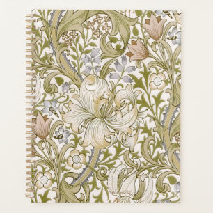 Agenda Jardim de Lírio Dourado Clássico de William Morris