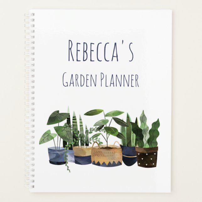 Agenda Jardim de Plantas e Cactos Personalizados em Vasos (Frente)